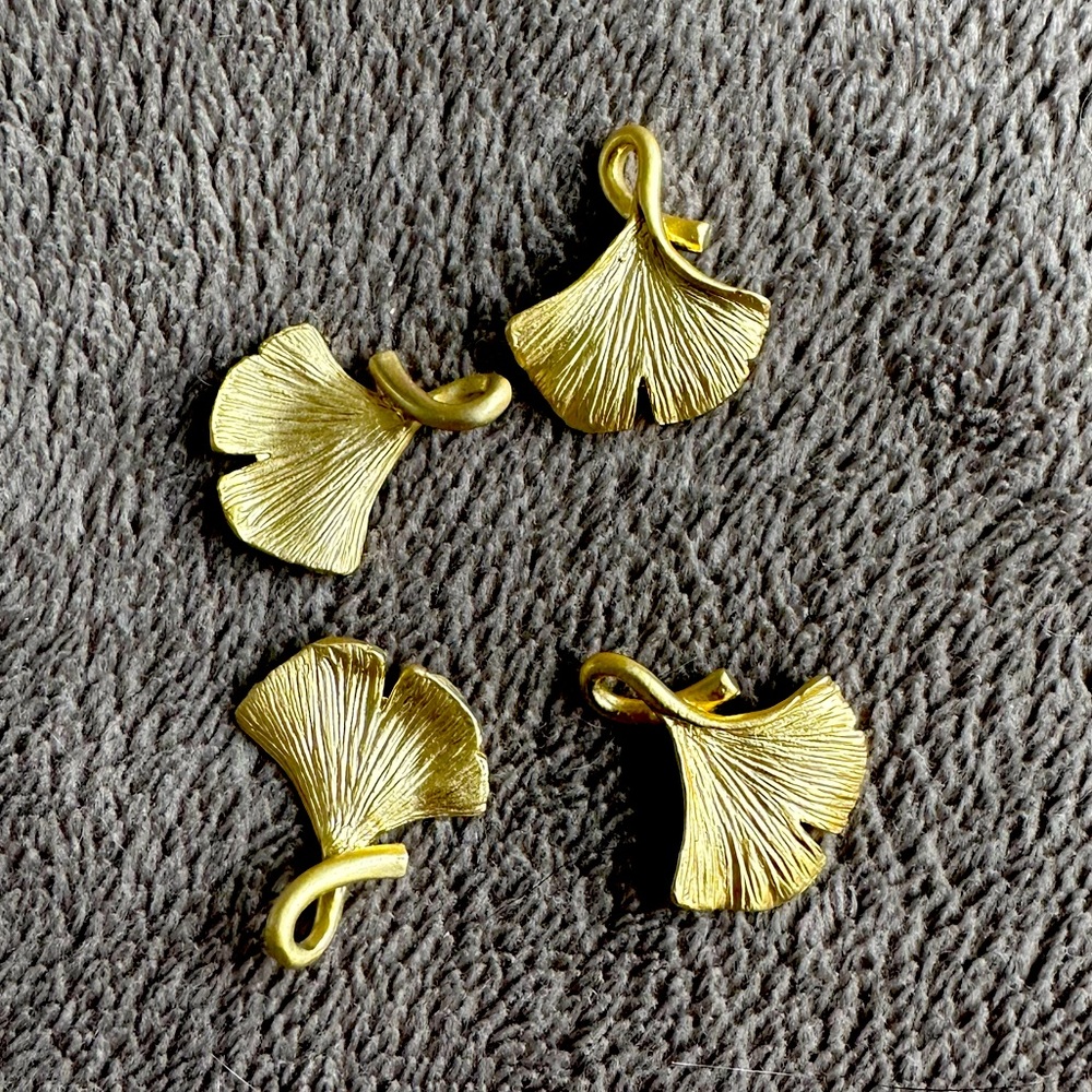Gold Ginkgo Leaf Pendants